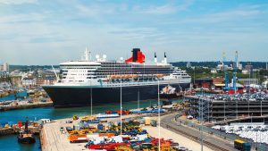 Southampton cruise port transfers ship at Southampton cruise terminal